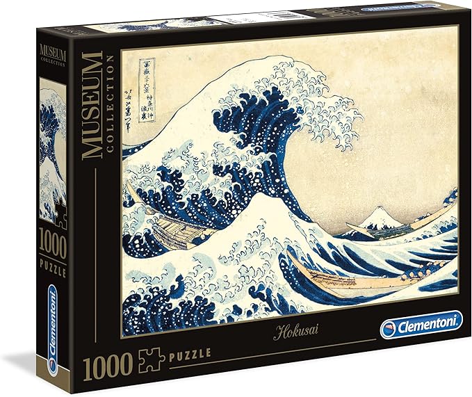 Clementoni Puzzle 1000 piezas cuadro La Gran Ola, Hokusai, Colección Museos, Puzzle adulto (39378), Multicolor